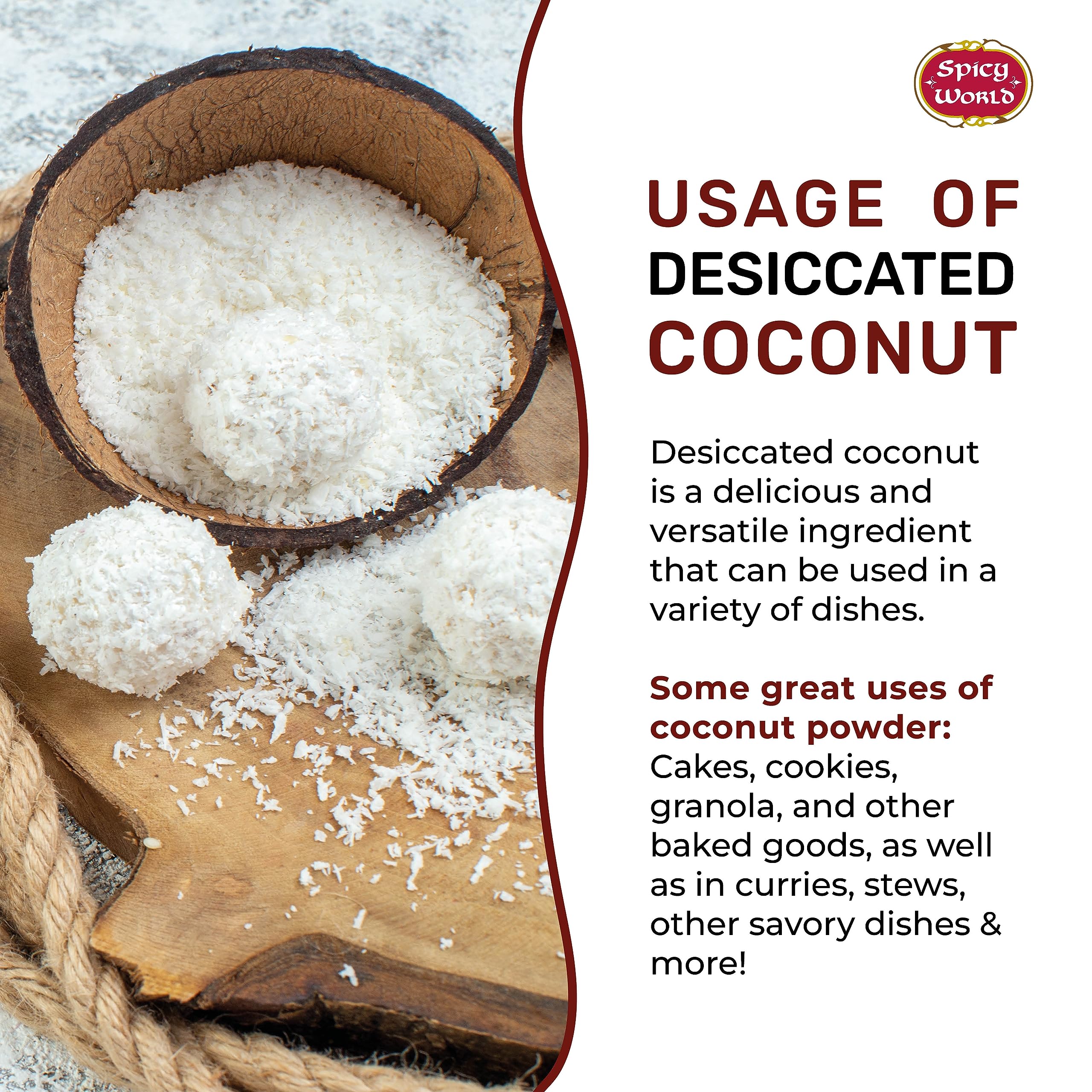 Spicy World coconut powder for smoothies adding tropical flavor