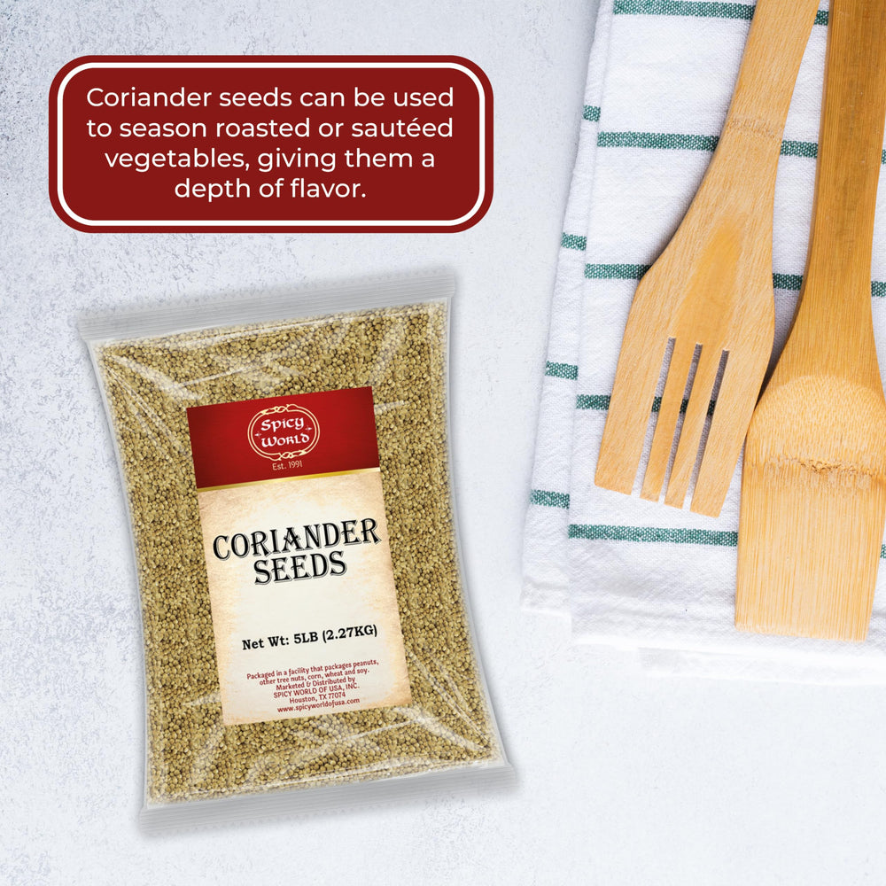 Spicy World coriander seeds steaming dish with bright citrus aroma