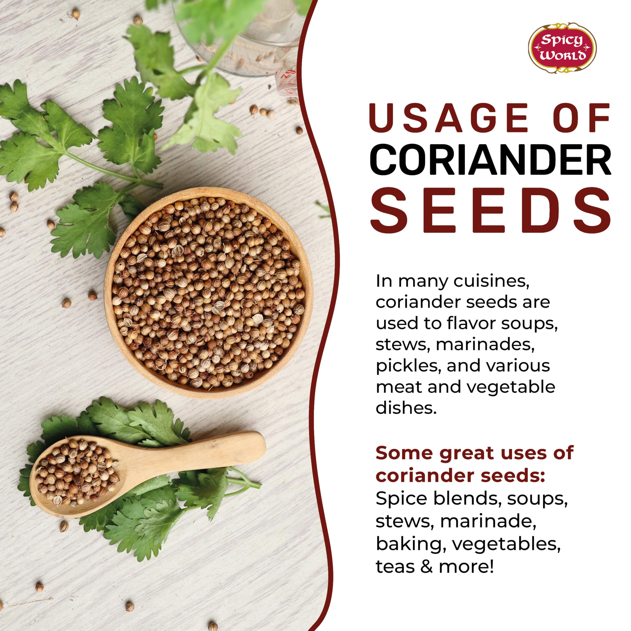 Spicy World coriander seeds ground for paste and spice blends