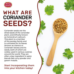 Spicy World coriander seeds on spice rack ready to season meals