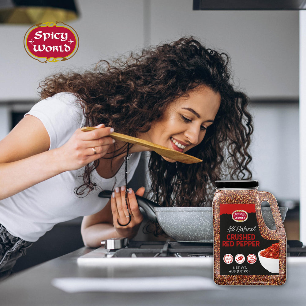 Spicy World bulk jar in pantry highlights long-lasting freshness and convenient storage