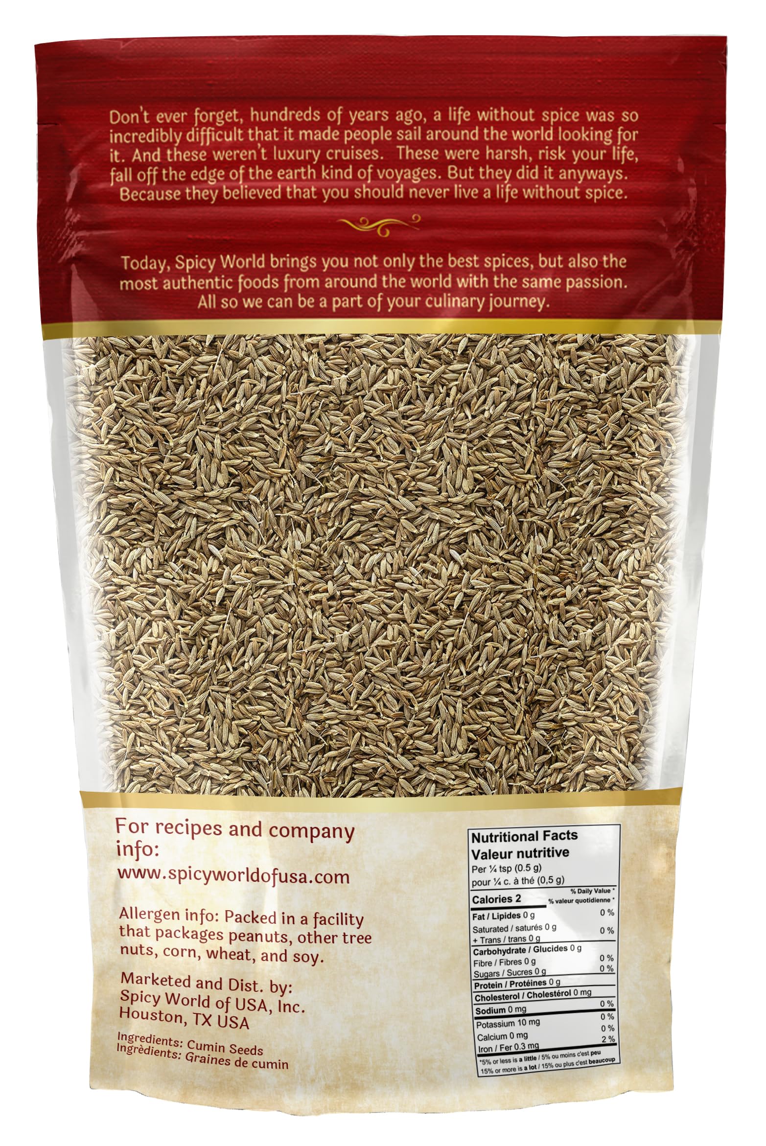 Spicy World cumin seeds close-up showing aroma and color