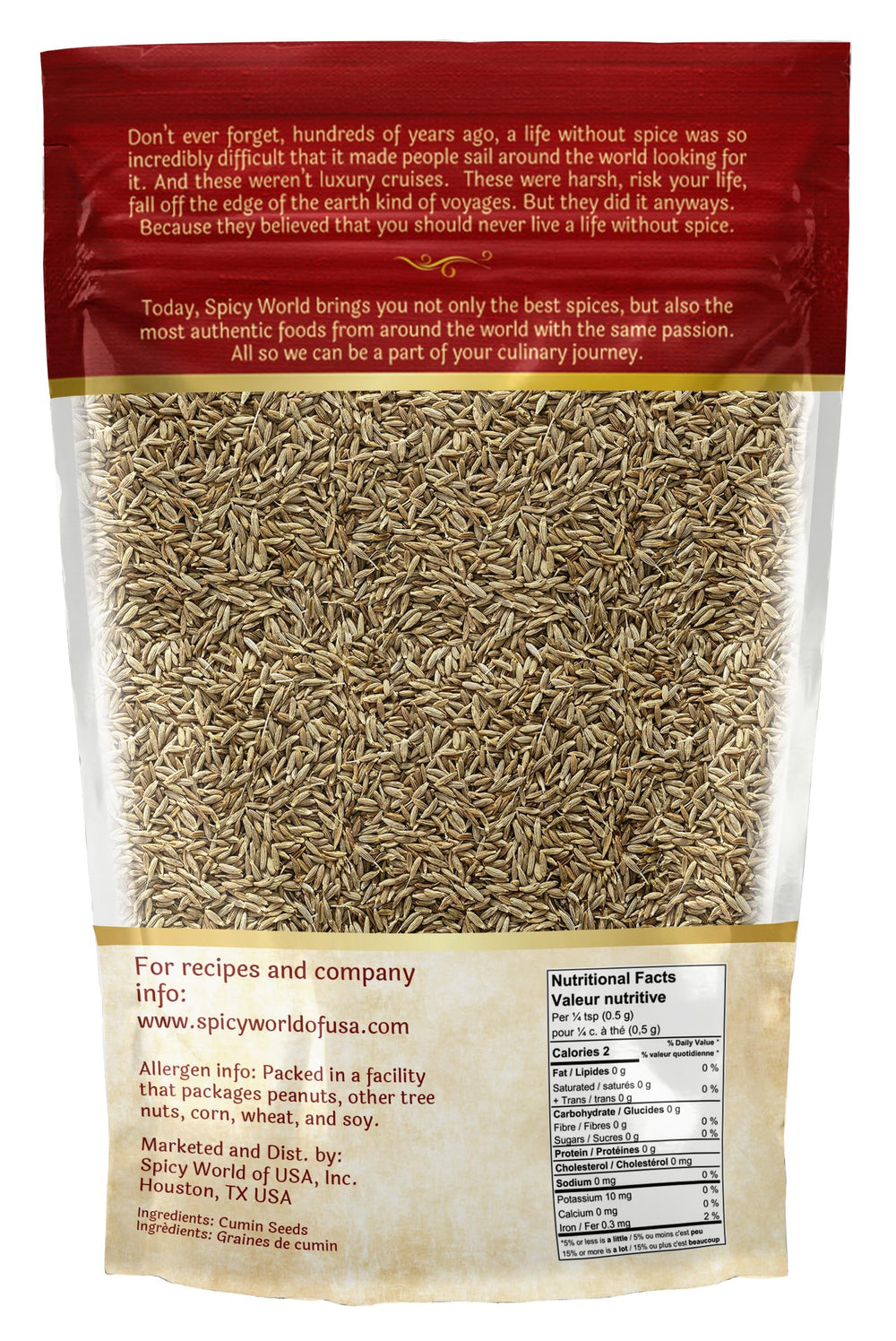 Spicy World cumin seeds close-up showing aroma and color