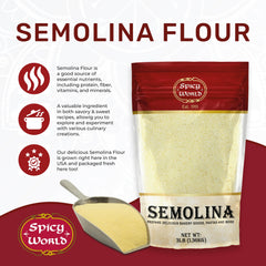 Spicy World fine-ground durum semolina flour perfect for doughs.