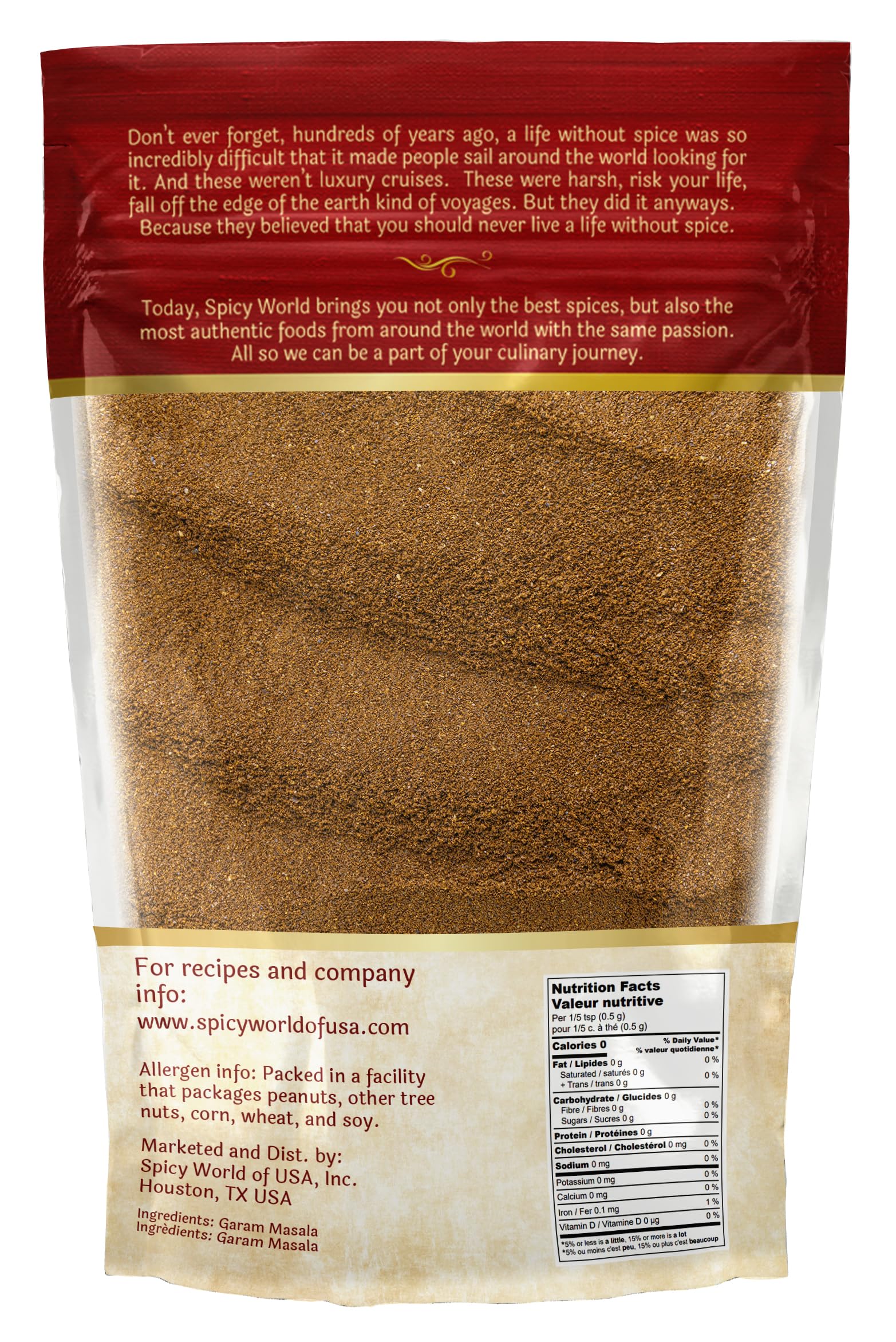 Spicy World Garam Masala sprinkle finish adds warm aroma to plate.