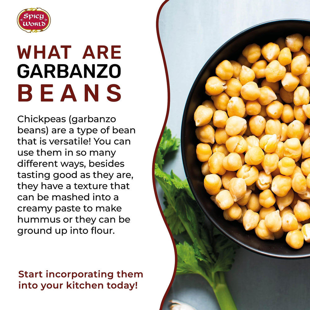 Spicy World garbanzo beans soaking in a bowl for easy prep