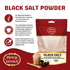 Kala Namak powder granules highlighting mineral seasoning for chutneys.