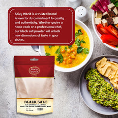 Kala Namak packaging displaying fresh, additive-free premium salt.