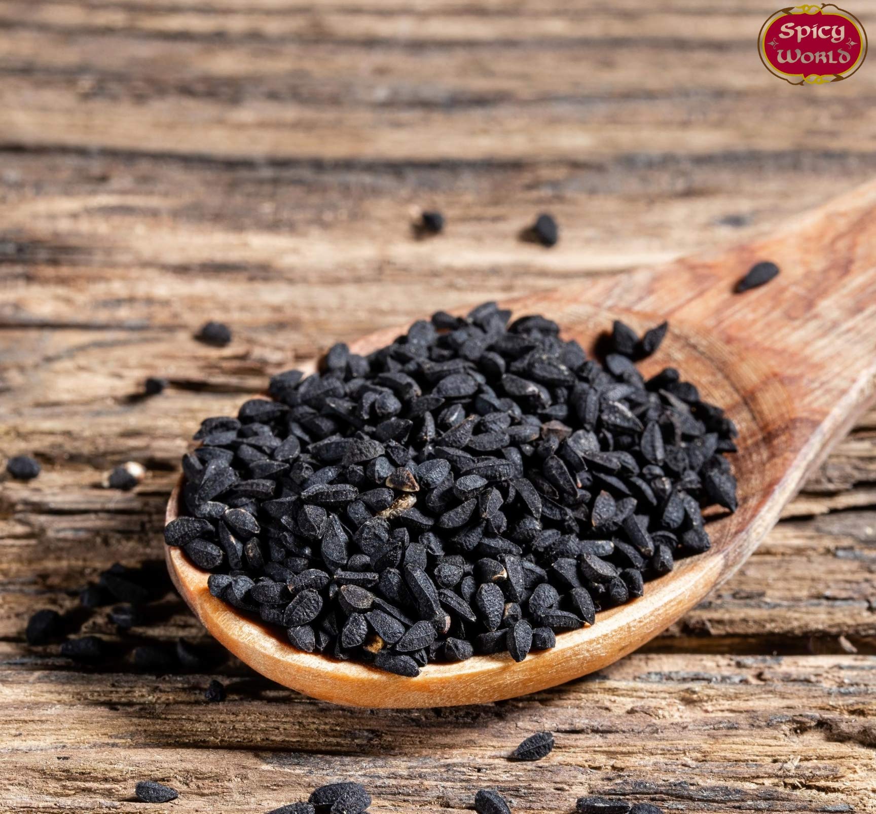 Spicy World Kalonji bag label shows origin and quality