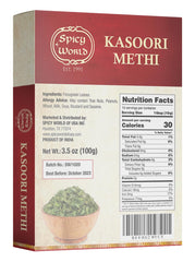 Spicy World kasoori methi leaves close-up texture highlighting freshness
