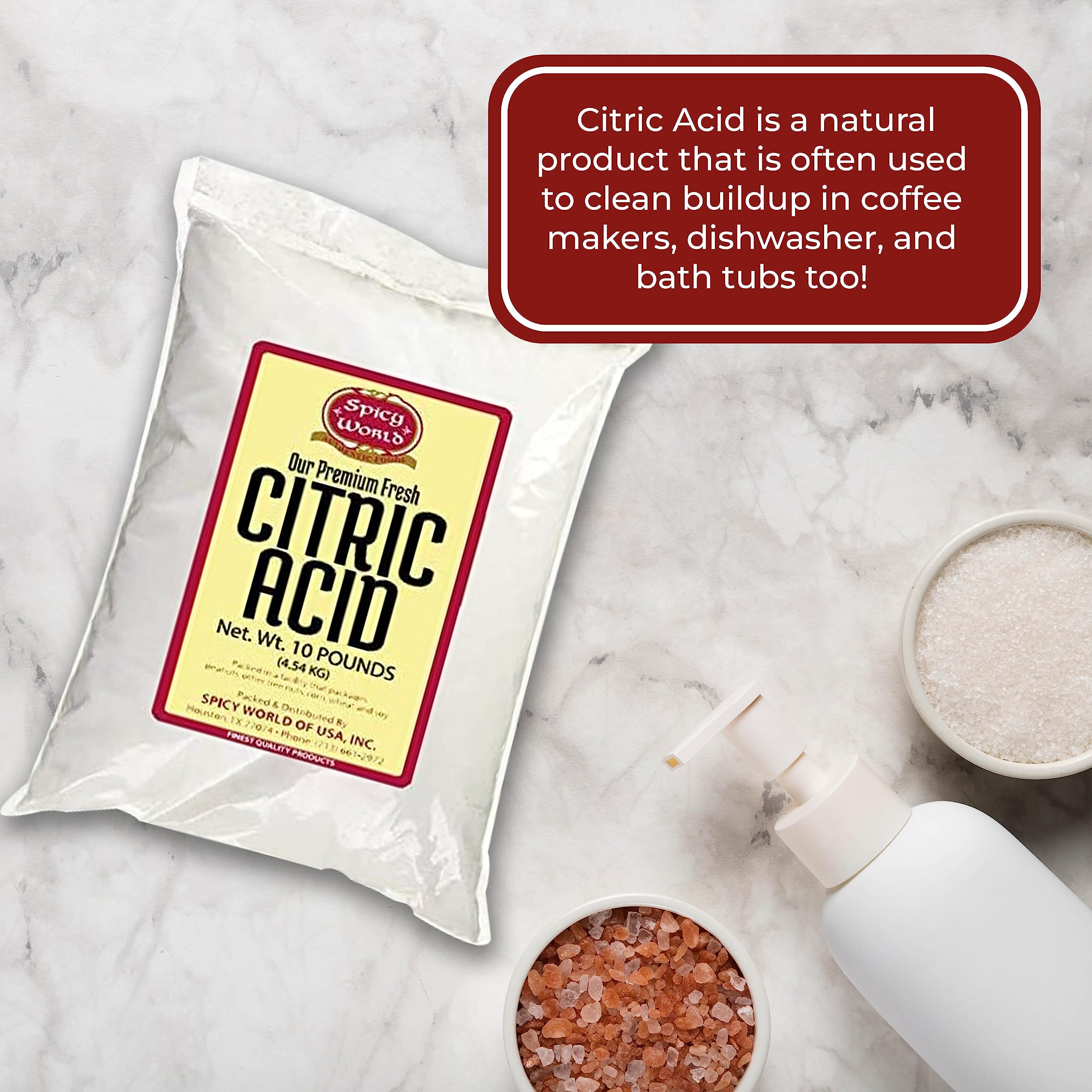 Spicy World citric acid used to clean appliances and refresh the kitchen
