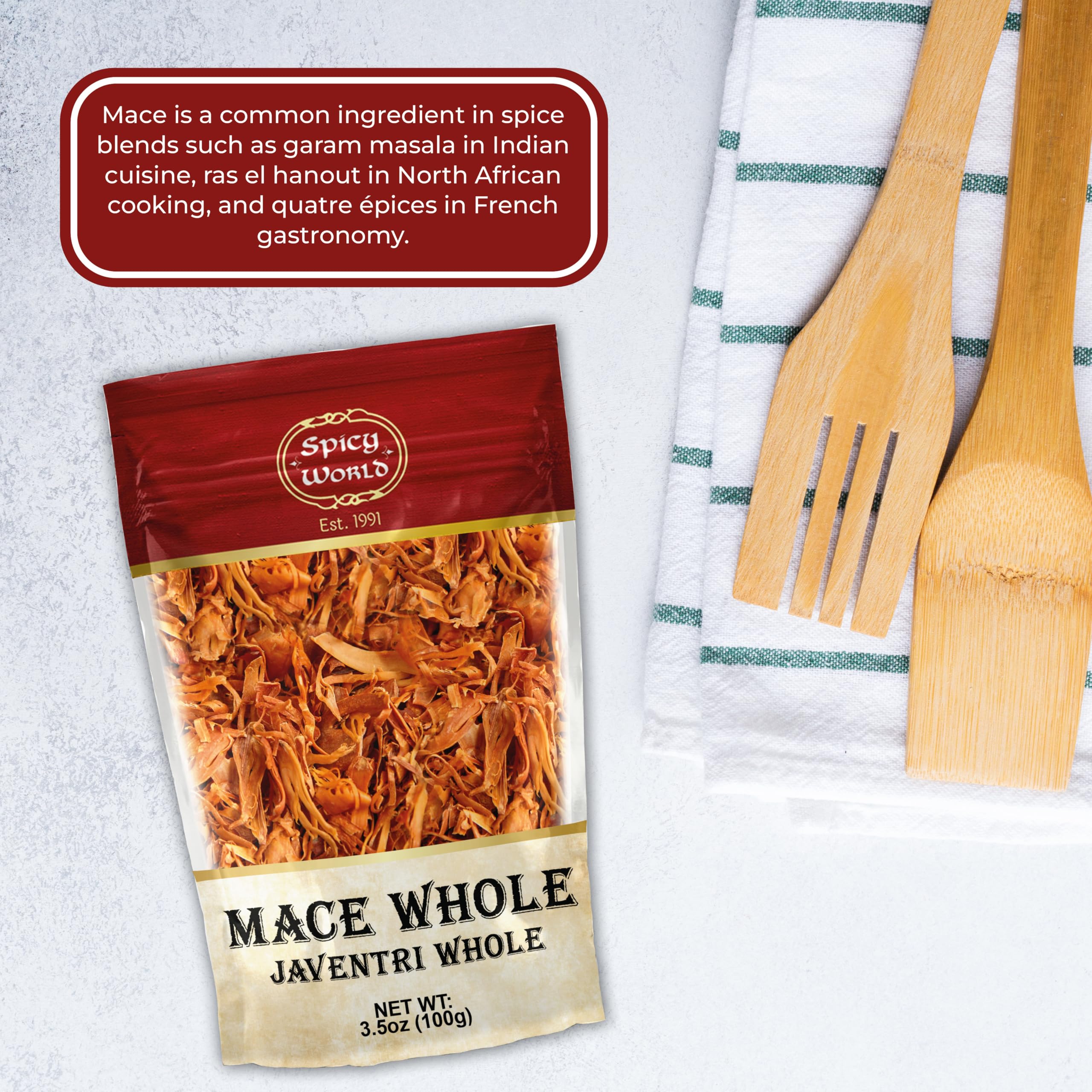 Spicy World Mace Whole pieces ready to infuse sauces.