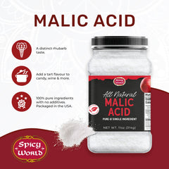 Measuring spoon with Spicy World malic acid powder for precise recipes.