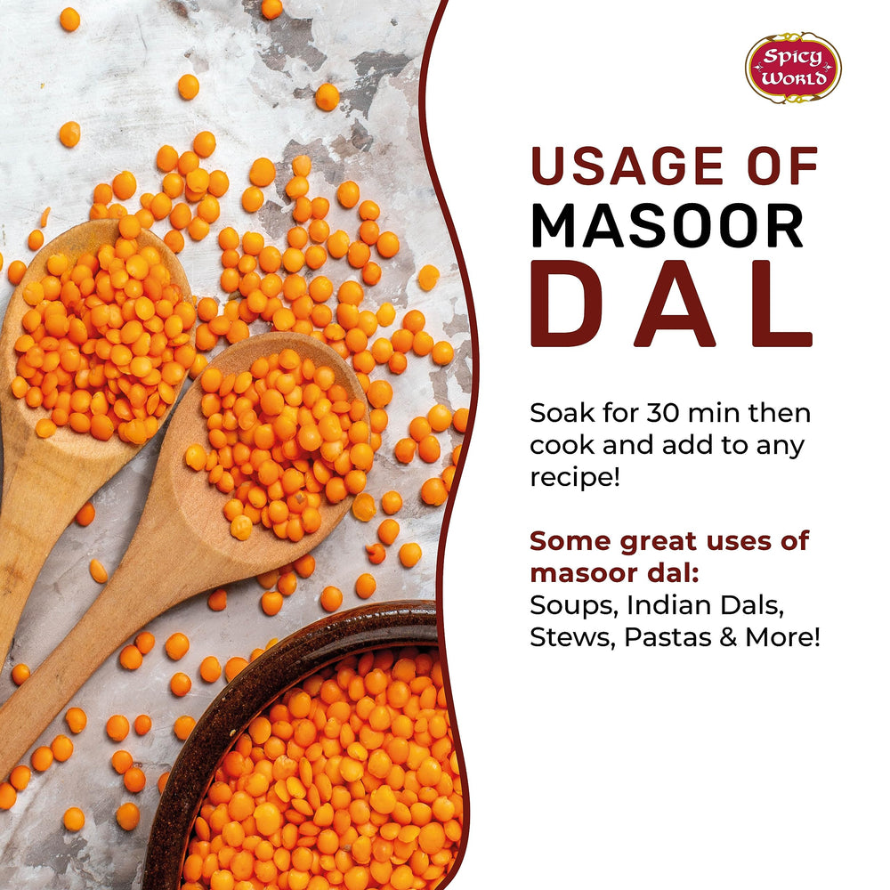 Spicy World Masoor Dal cooking steps image demonstrating 30-minute cook time.