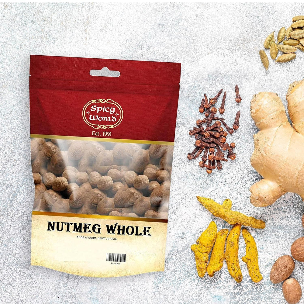 Spicy World Nutmeg Refrigerator Storage image suggests long-lasting freshness.