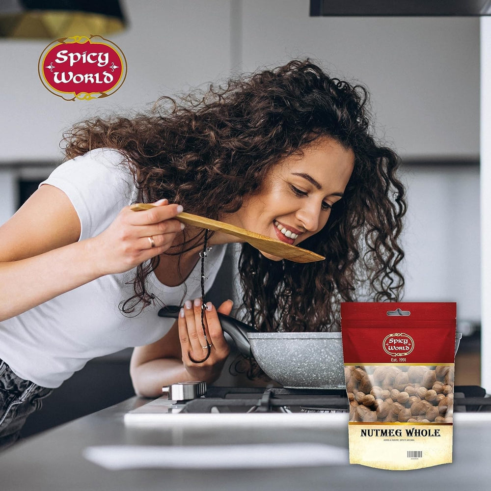 Spicy World Nutmeg USA Packaging image conveys domestic freshness and care.