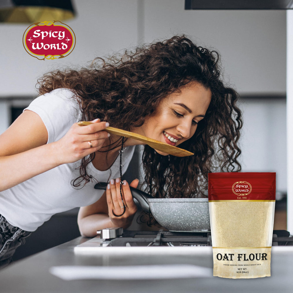 Spicy World Oat Flour waffles batter yields crisp edges and fluffy centers