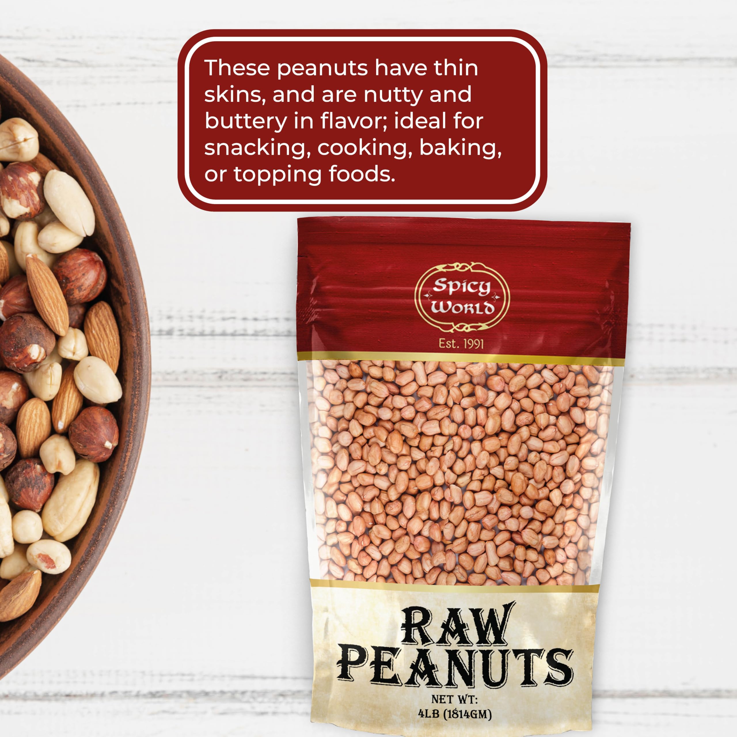 Spicy World peanuts suitable for boil-and-eat Southern style.