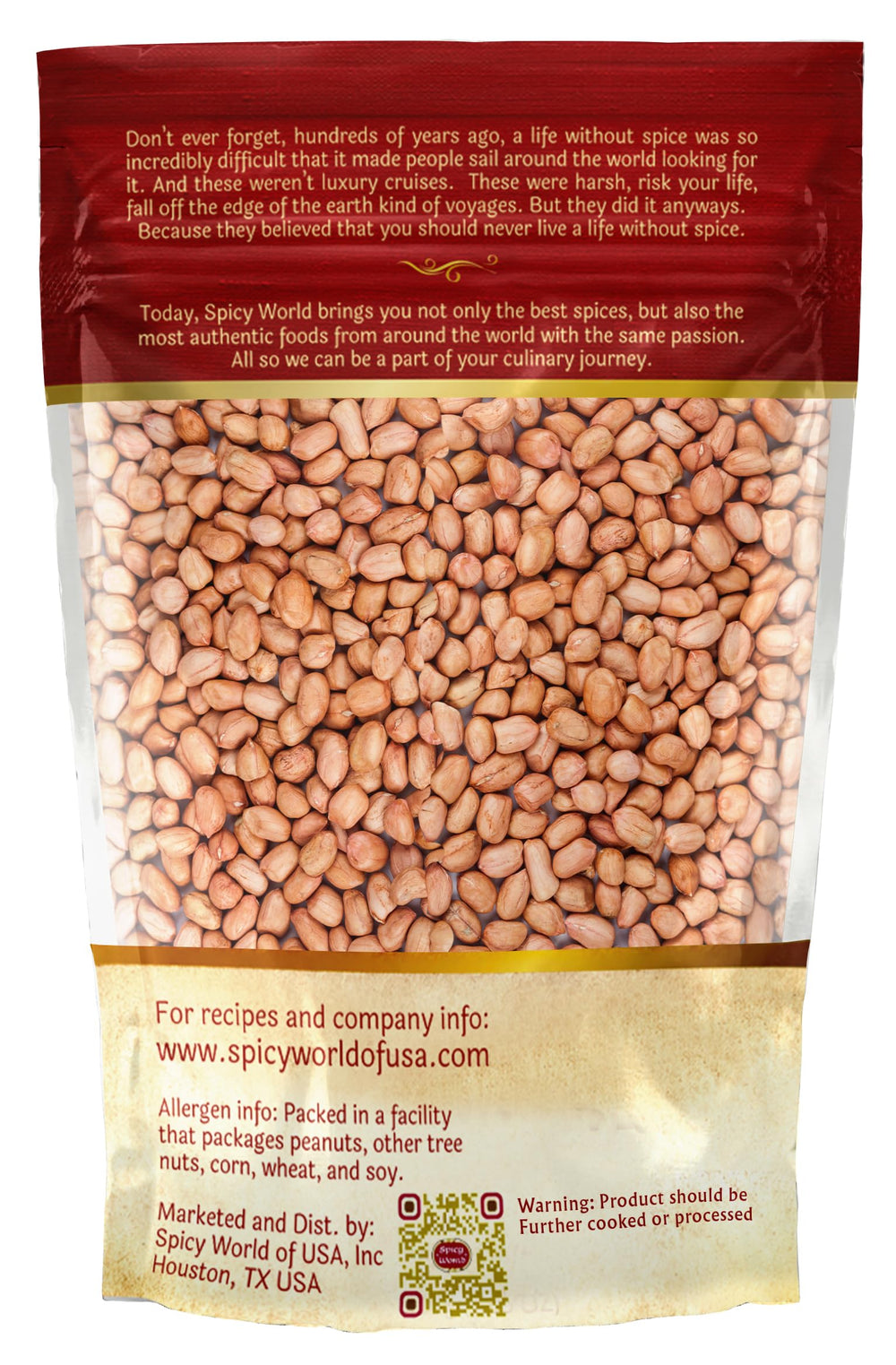 Spicy World raw peanuts offer versatile home snack options.