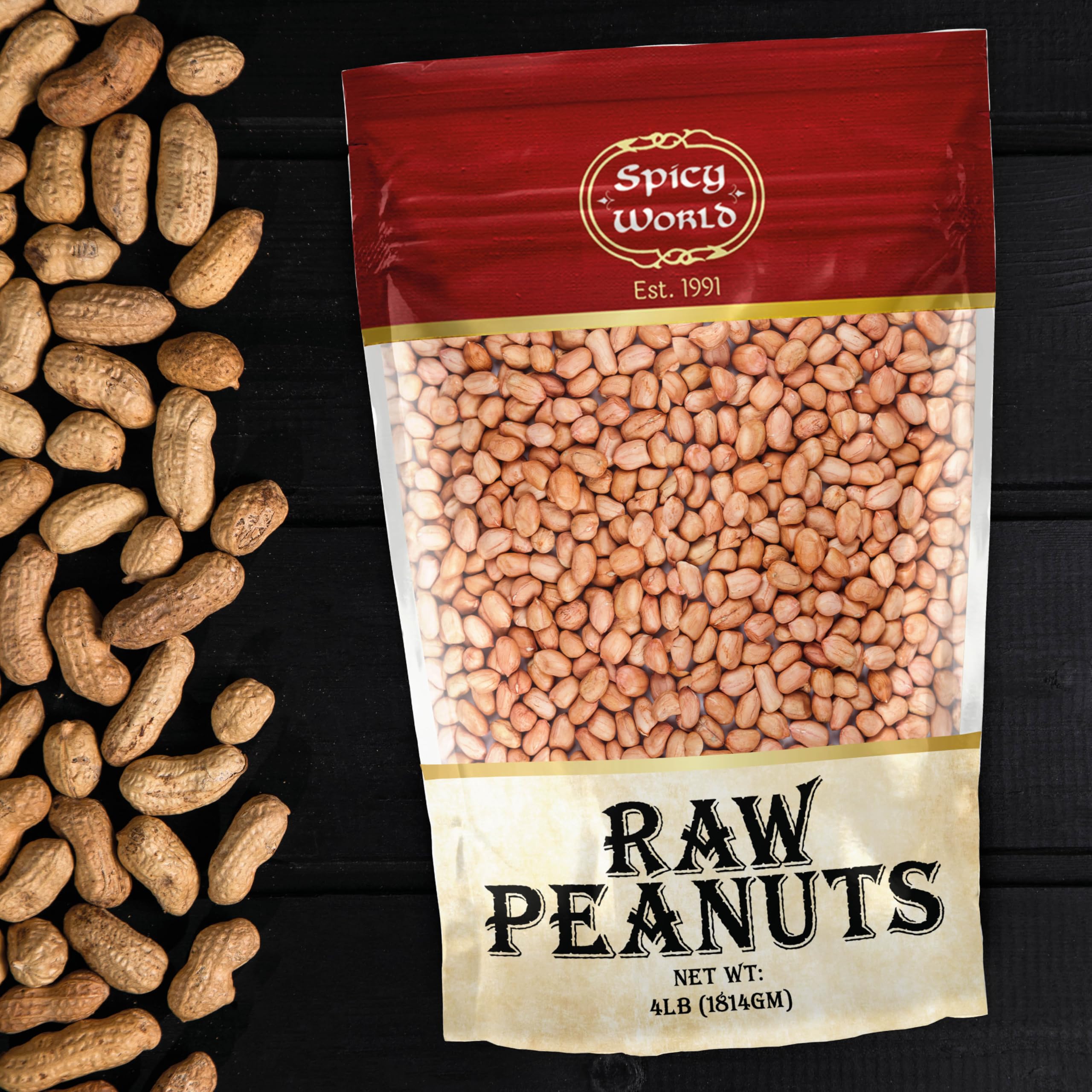 Spicy World peanuts ready for roasting with spices and oil.