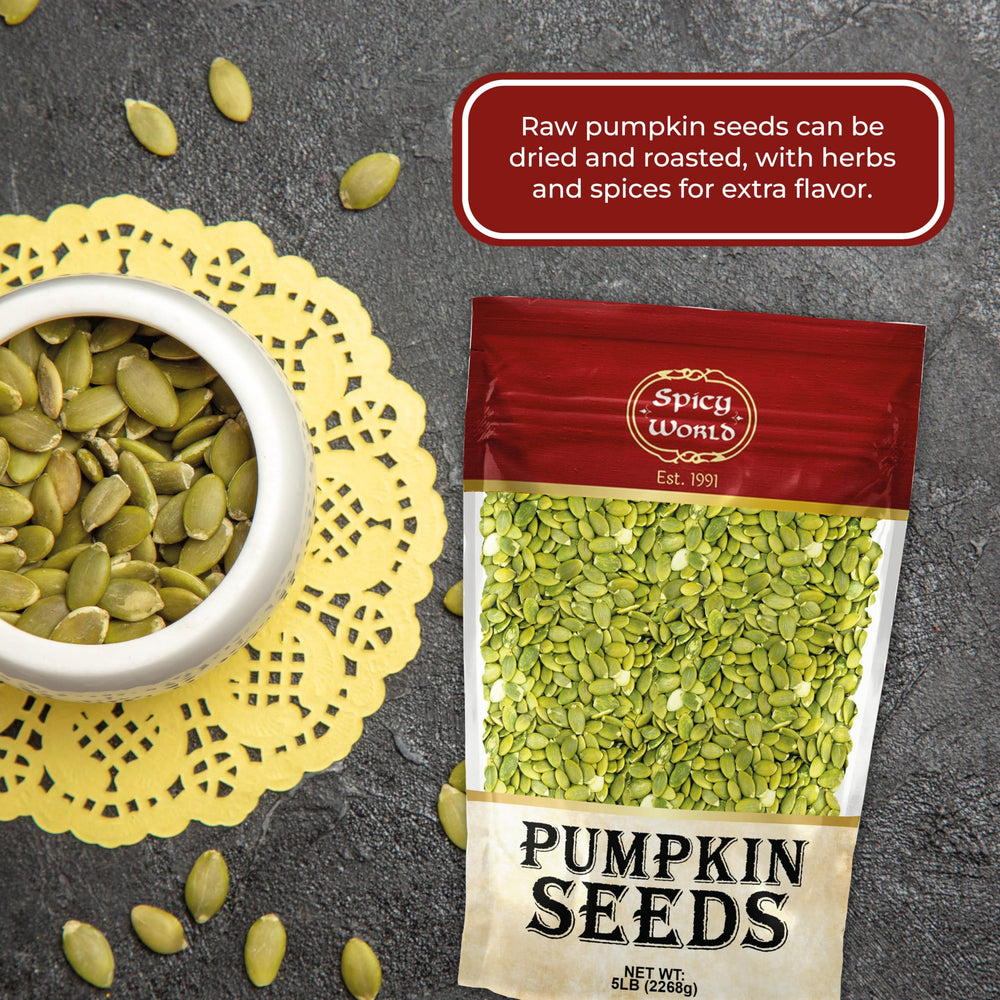 Spicy World pumpkin seeds recipe idea with salad topping