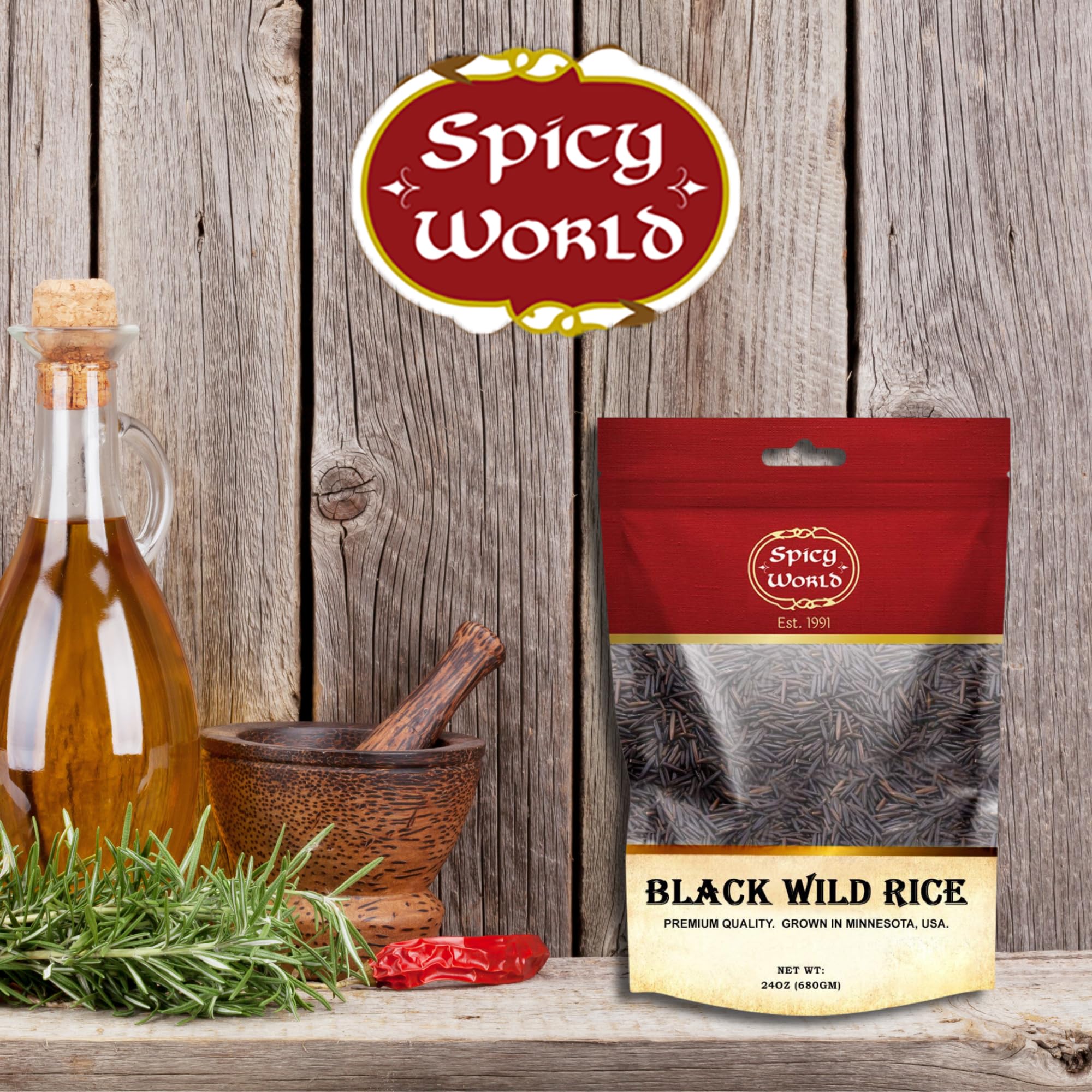 Spicy World raw, long wild rice grains promise texture and depth.