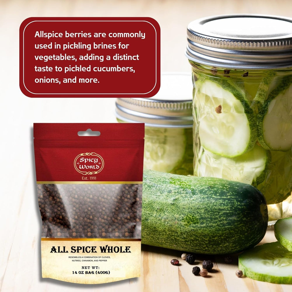 Spicy World resealable bag preserves fresh allspice berries