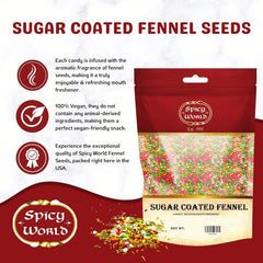 Spicy World saunf candy bag closeup with authentic Indian flavor