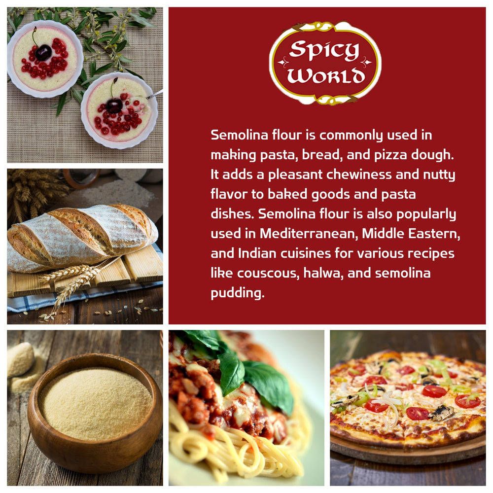 Spicy World semolina flour helping pizza slide off the peel.