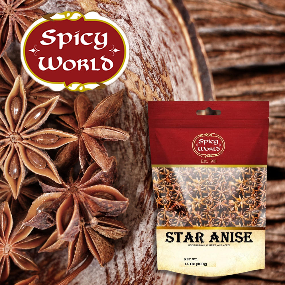 Spicy World star anise used in desserts and baking for depth.