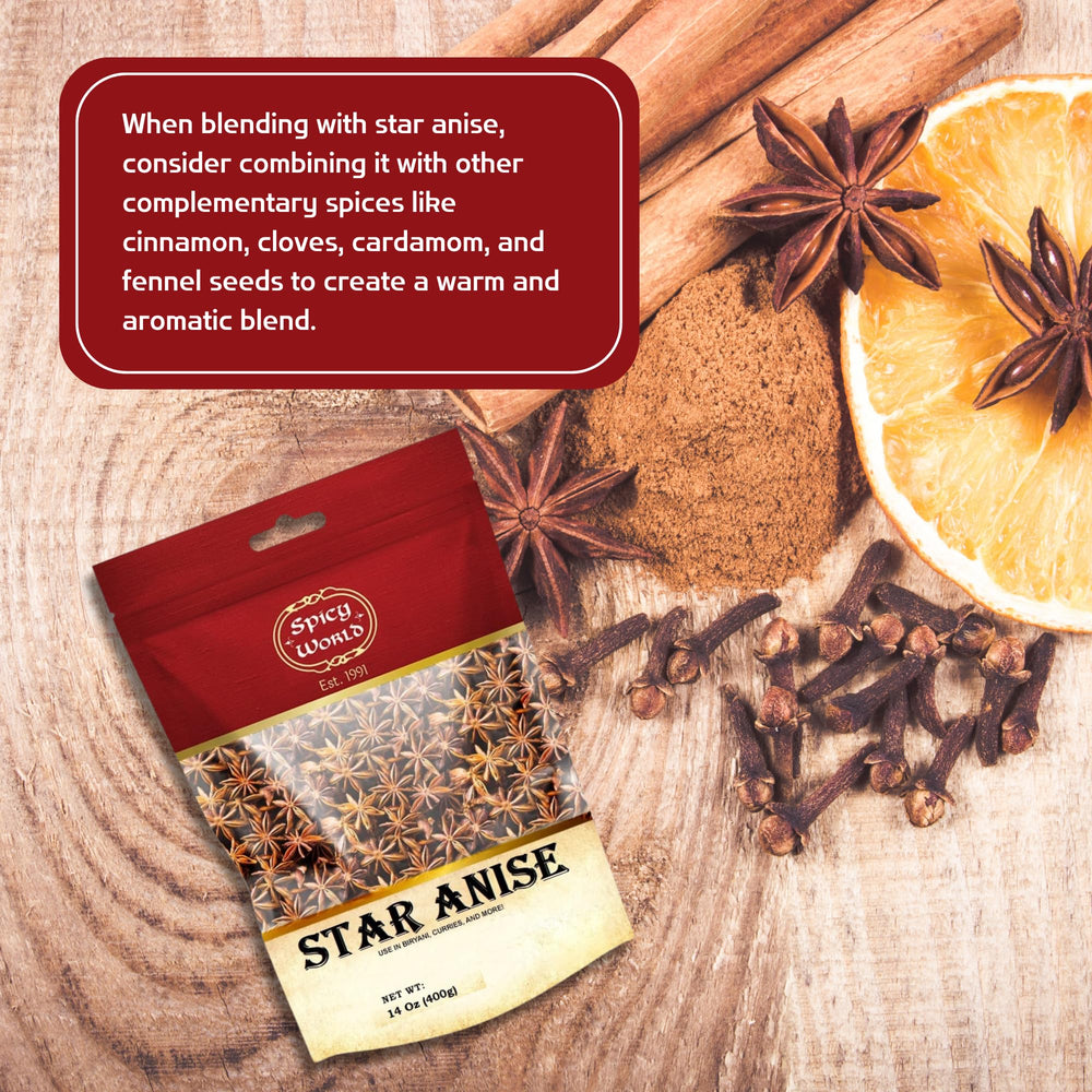 Spicy World star anise tea in a cup with aroma.