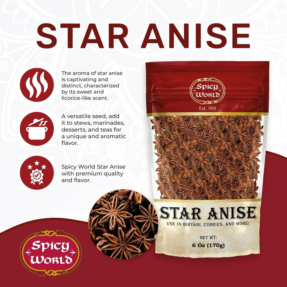 Close-up of Spicy World star anise steeping in tea for warm aroma.