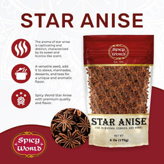 Close-up of Spicy World star anise steeping in tea for warm aroma.