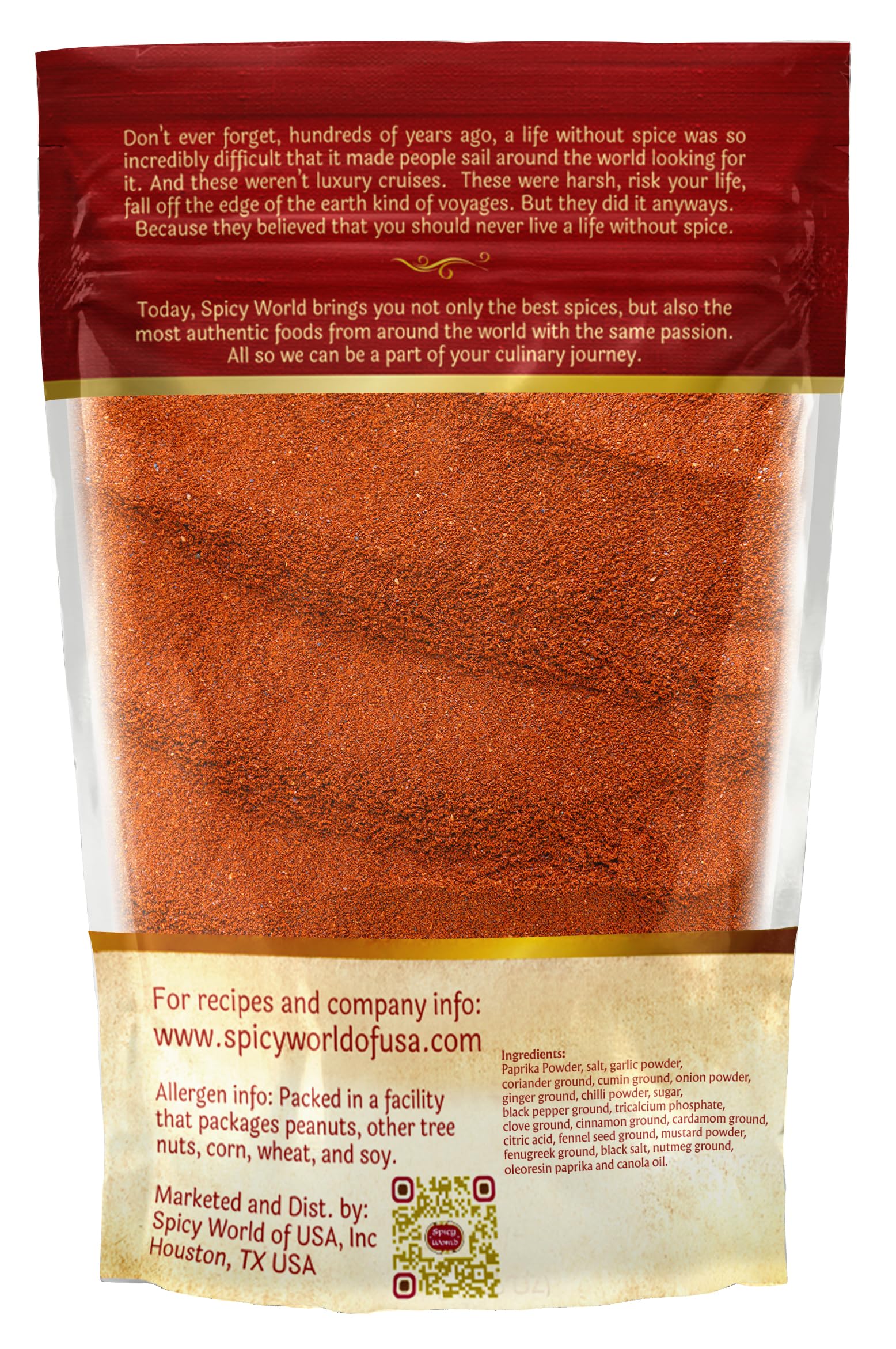 Spicy World Tandoori Masala kitchen scene highlights spice quality.