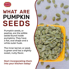 Spicy World unsalted pumpkin seeds provide a clean, versatile base for recipes.