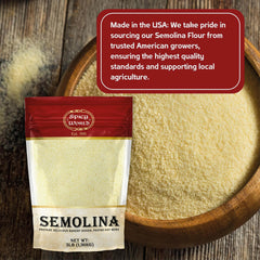 Spicy World USA-grown semolina flour sourced from American farmers.