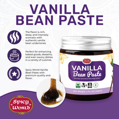 Spicy World Vanilla Bean Paste bean-specks highlight premium quality and real vanilla.