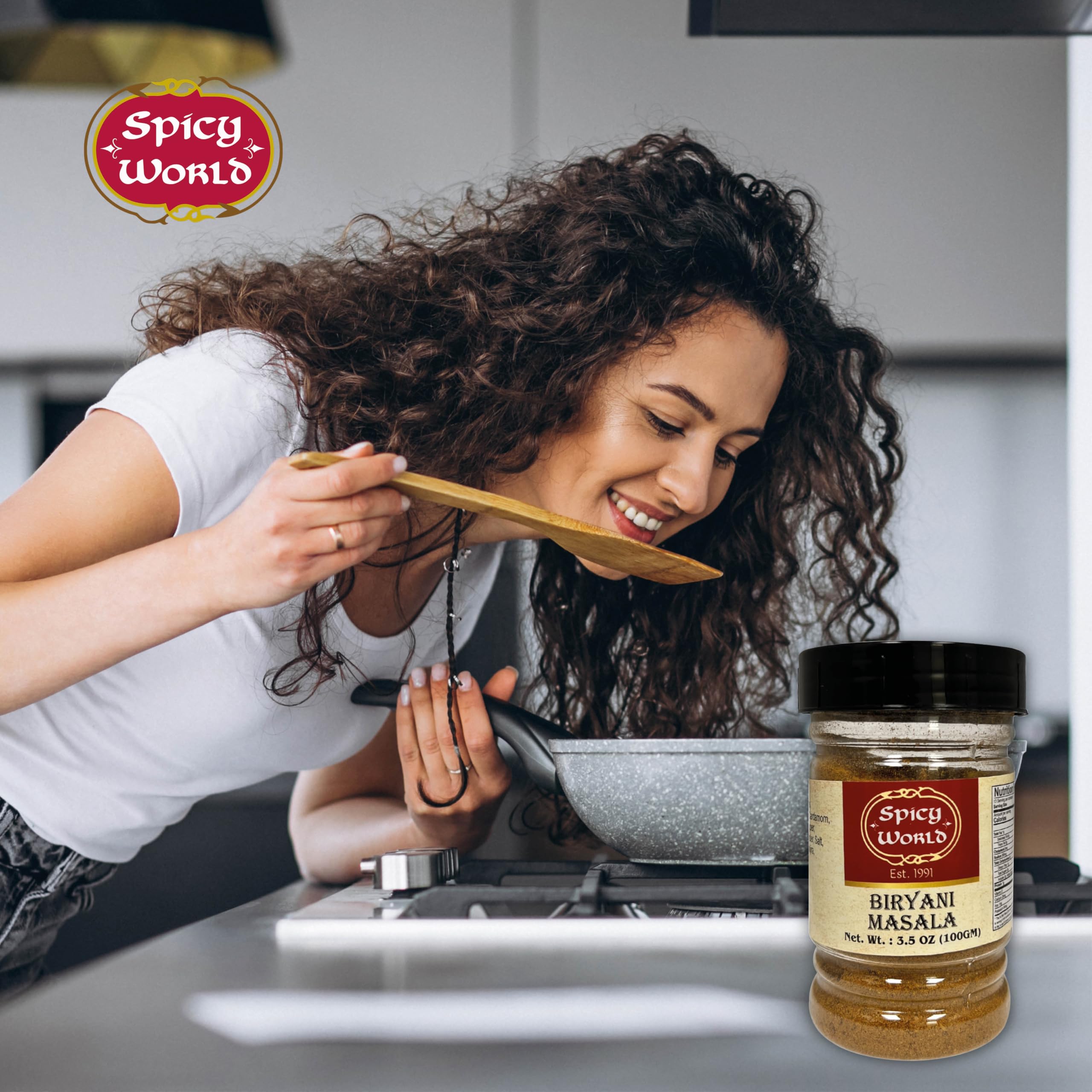 Spicy World vegetarian biryani benefits from versatile seasoning.