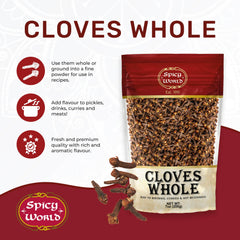 Spicy World cloves being poured, showcasing fresh aroma for spice blends