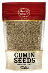 Spicy World whole cumin seeds in resealable bag for fresh aroma