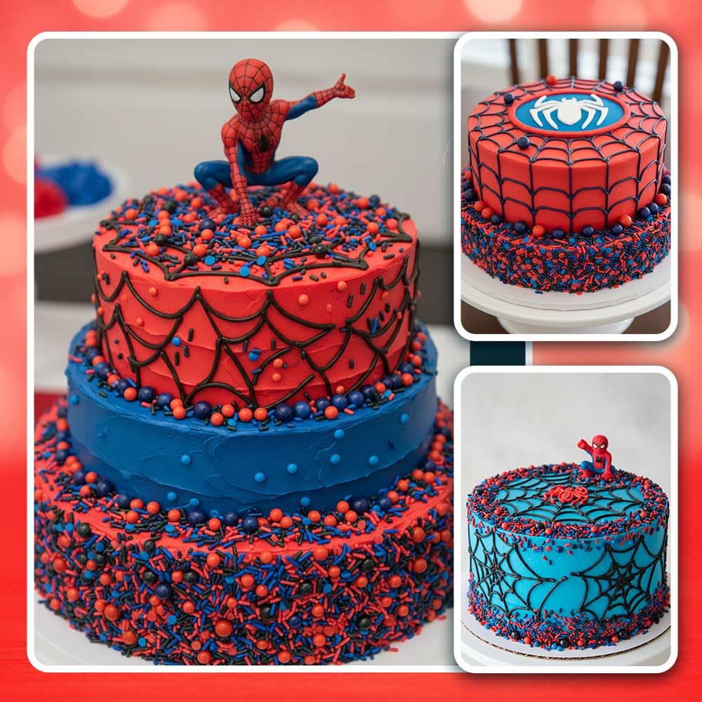 Spiderman Sprinkles jar closeup shows red, blue, and black sprinkles for detailed decorating.