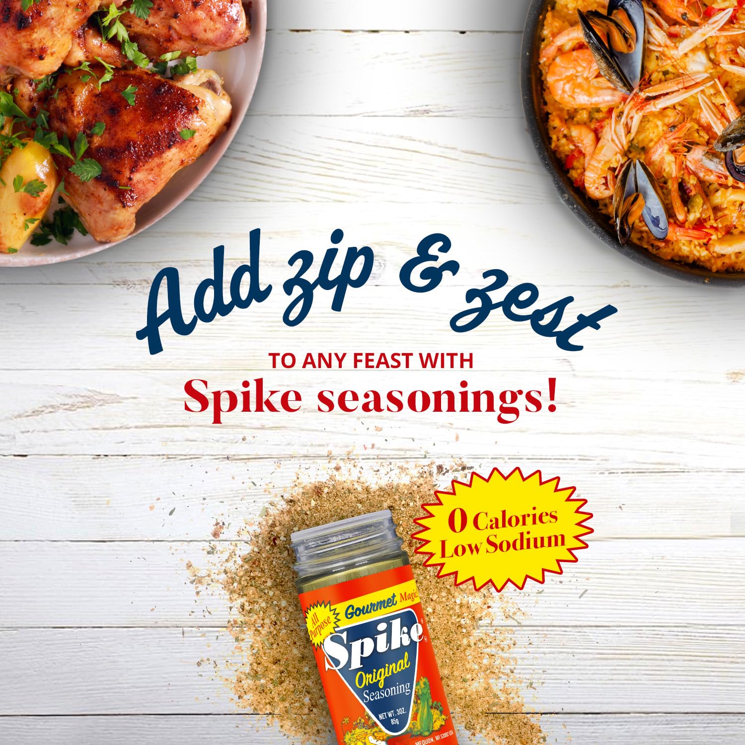 Spike Original kitchen counter scene presents this seasoning as a daily pantry staple