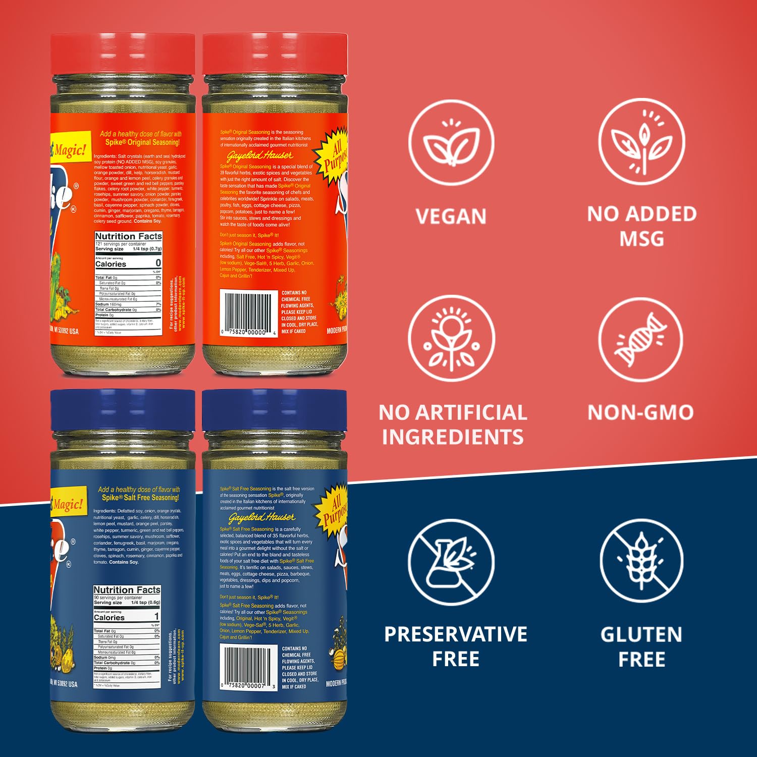 Spike Original Salt-Free 2-Pack pour showing easy seasoning flow