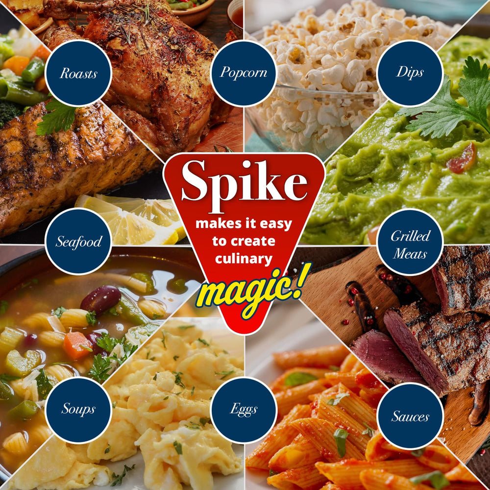 Spike Original Seasoning Salt on vegetables adds vibrant finish.