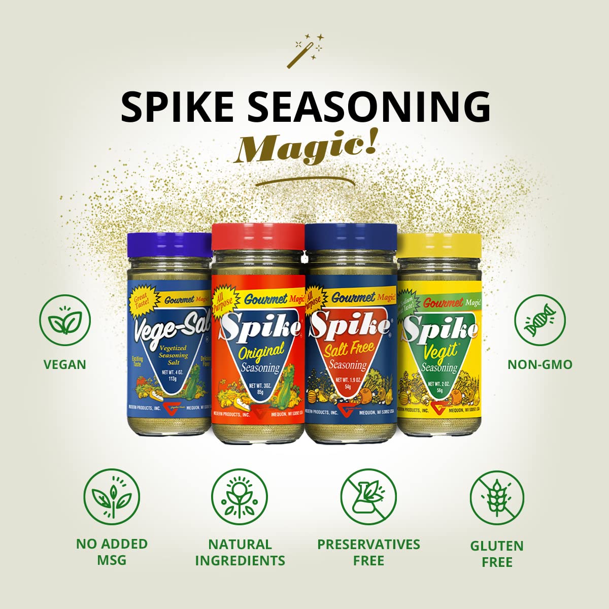 Spike Salt Free Magic seasoning on popcorn delivers a savory, guilt-free snack.