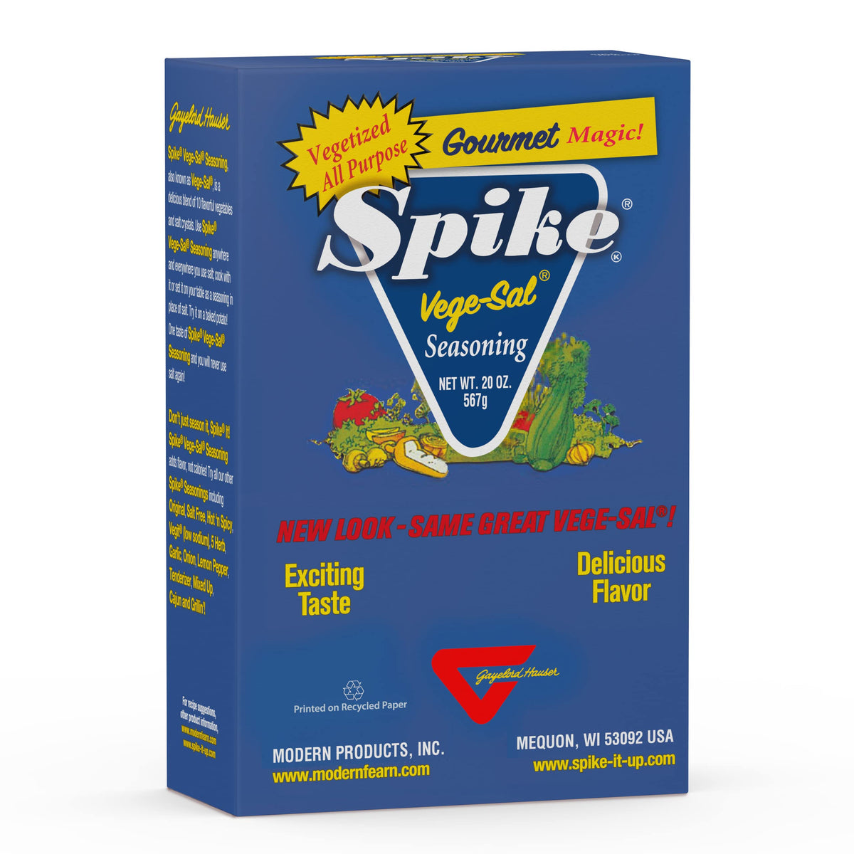 Spike Vege-Sal bottle pouring to flavor meals with low-sodium seasoning