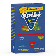 Spike Vege-Sal bottle pouring to flavor meals with low-sodium seasoning