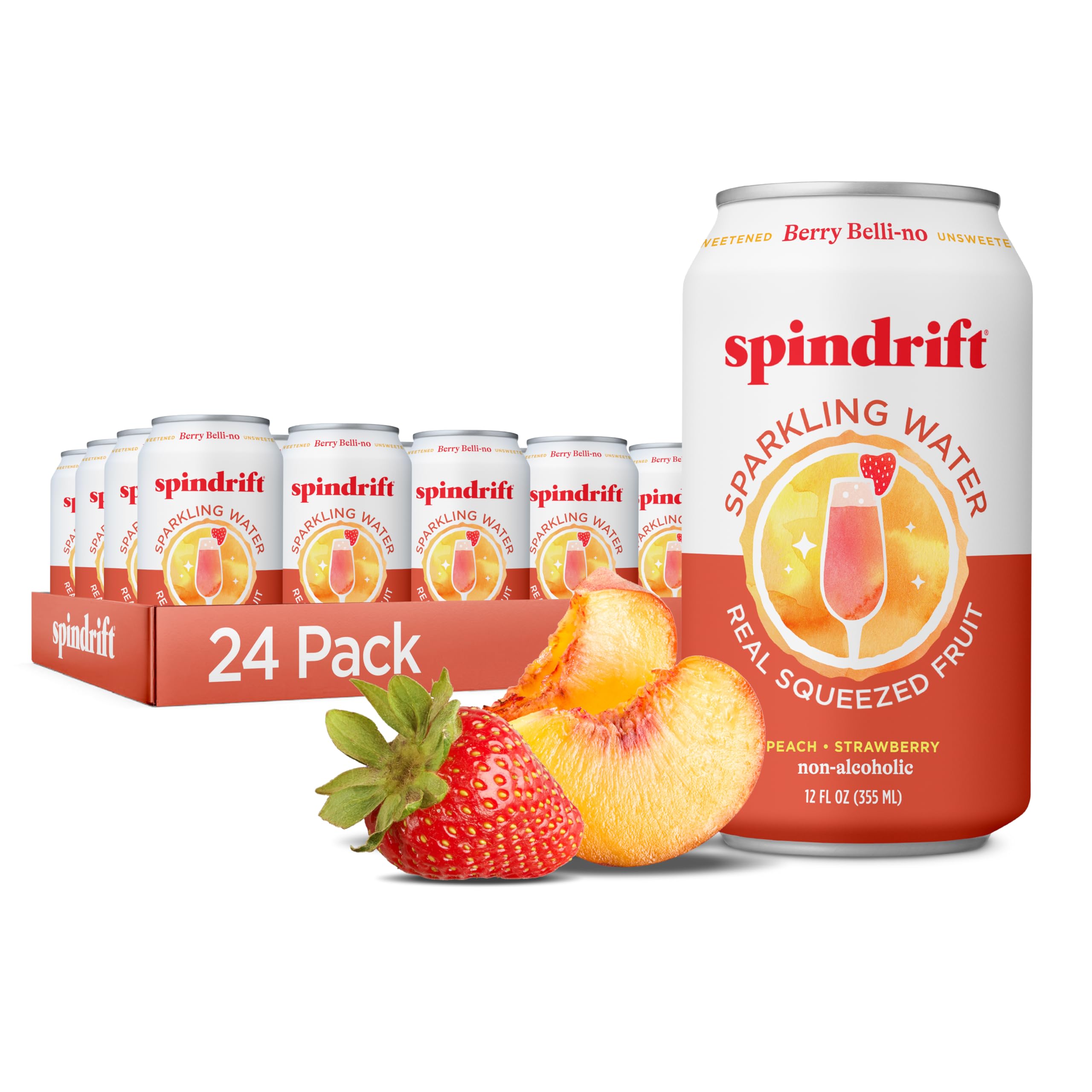 Spindrift Berry Belli-no can with real fruit for a clean, refreshing sip.
