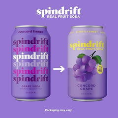 Spindrift Concord Freeze ingredients label emphasizes clean label and no artificial additives