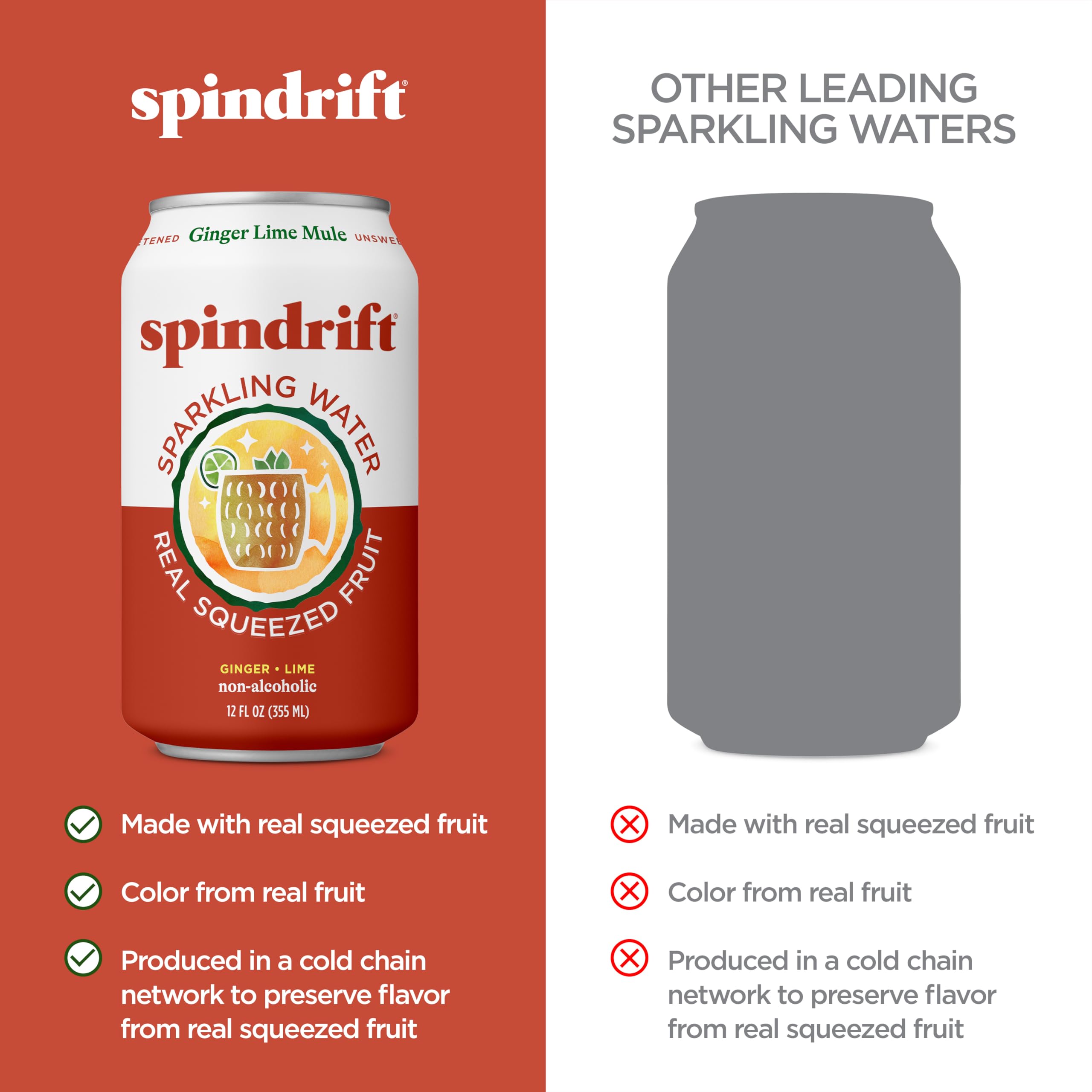 Spindrift Ginger Lime Mule chilled can on table for quick refreshment.